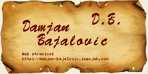 Damjan Bajalović vizit kartica